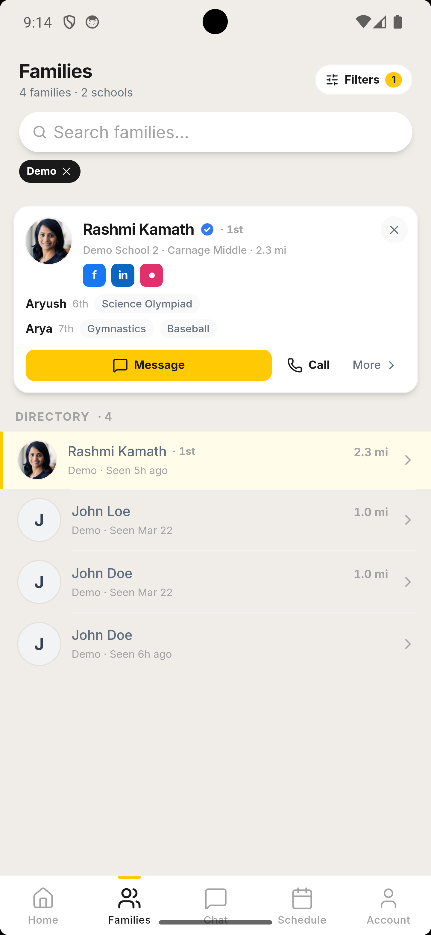 Parent directory showing families nearby